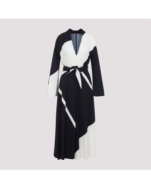Alberta Ferretti Twill Printed Dress - Blue