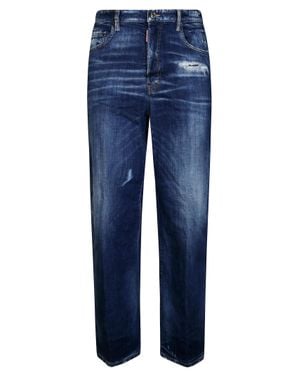 DSquared² Distressed Straight Jeans - Blue