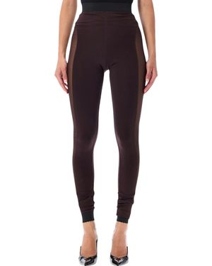 The Attico High-Rise Mesh Panel Leggings - Brown