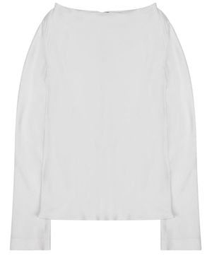 Alberta Ferretti Silk Blend Blouse - White