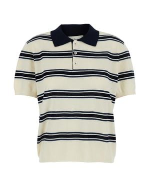 DUNST Multi-Striped Polo Knit T-Shirt - Multicolor