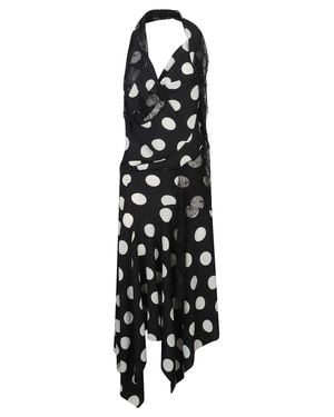 Junya Watanabe Asymmetric Hem Polka Dot Midi Dress - Black