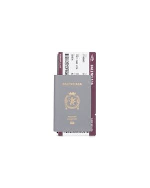 Balenciaga Leather Passport Holder - Gray