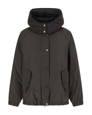 Brunello Cucinelli Padded Mini Jacket With Quilted Warmth - Black