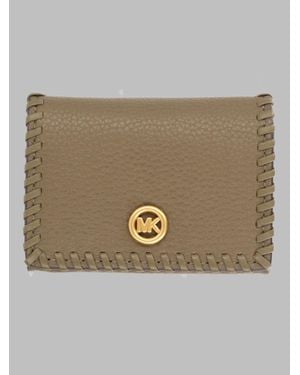 MICHAEL Michael Kors Leather Zip-Around Wallet - Natural