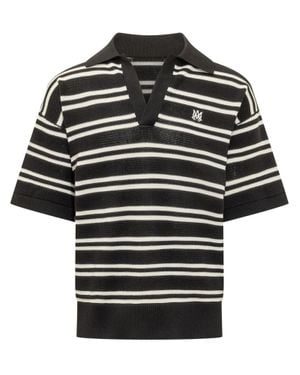 Amiri Classic Ribbed Polo - Black