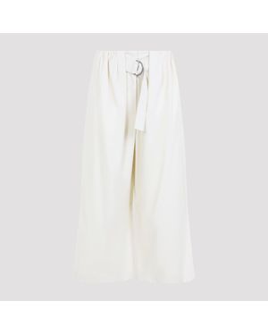 Loewe Cropped Belted Pants - White