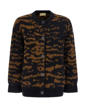 Momoní Tinna Knitwear Cardigan For V-Neck Long Sleeve Front-Button - Black