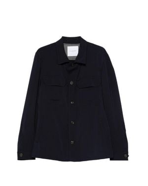 Luigi Bianchi Brando Minimalist Tailored Flap Jacket - Blue