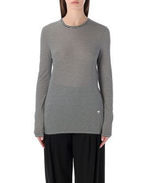 Tom Ford Striped Long-sleeve Viscose Top - Gray