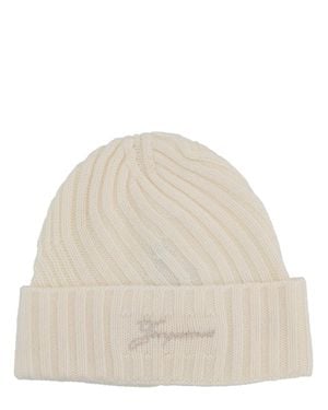 Jacquemus The Tourni Cap Cashmere Merino Wool Hat - Natural
