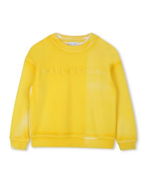 Marc Jacobs Embroidered Logo Sweater With Ribbed Hem For Boys - Yellow