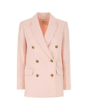 Zimmermann Pastel Linen Crush Blazer - Pink