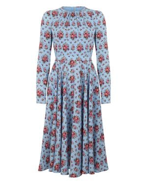 Dolce & Gabbana Multicolor Cotton Casual Dress - Blue