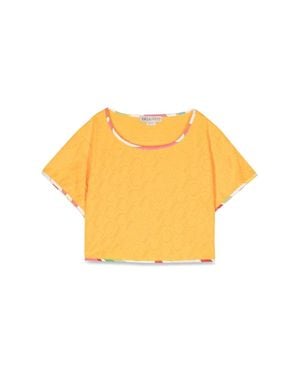 PUCCI Cropped T Shirt - Yellow