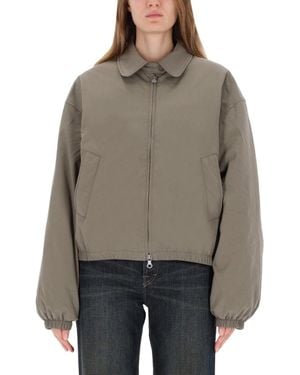 Our Legacy Boxy Oversized Sports Jacket With Elasticated Hem - Gray