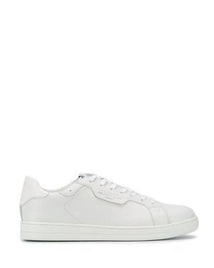 Michael Kors Premium Leather Round Toe Sneakers For Him - White