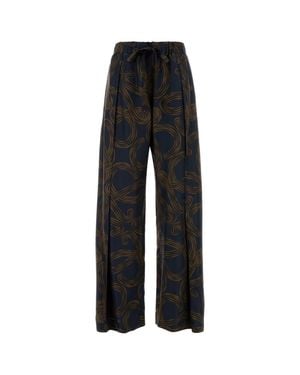 Loewe Paula's Ibiza Printed Silk Paula S Ibiza Pant - Black