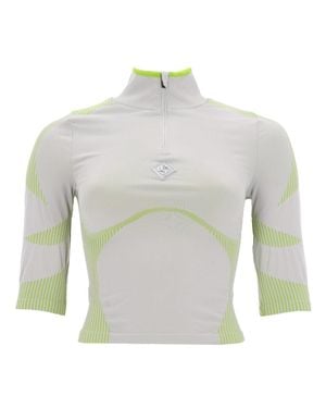 CASABLANCA Top With Logo Polyamide Polyester Elastane Tops - Gray