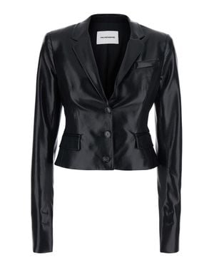 ANDAMANE 'Zefira' Jacket With Notched Revers And Crop Design - Black