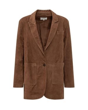 Ba&sh Leather Scamosciata Blazer - Brown