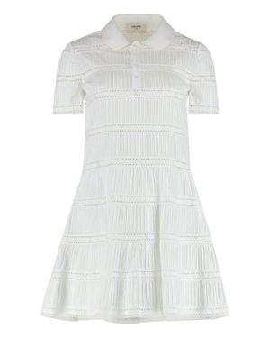 Celine Dress With Embroidered Trimmings - White