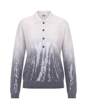 Liu Jo Sequin Embellished Long-Sleeve Collared Top - Blue