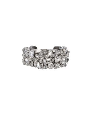 Dries Van Noten Embellished Crystal Cuff Bracelet - White
