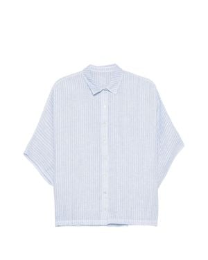 120% Lino Classic Short Sleeve Linen Shirt - White