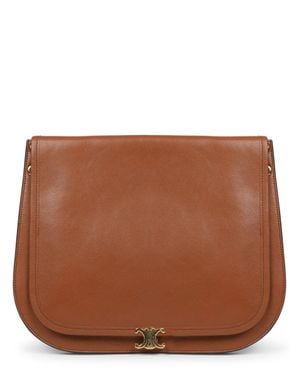 Celine Triomphe Mini Lamb Leather Shoulder Bag - Brown