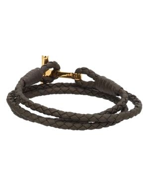 Tom Ford Braided Leather Bracelet - Metallic
