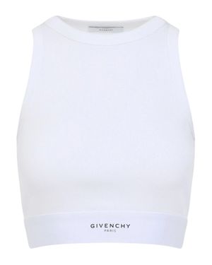 Givenchy Cotton Crop Top With Rubber Band Detail - White