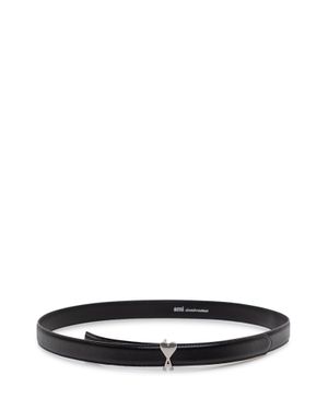 Ami Paris Heart Buckle Belt - White