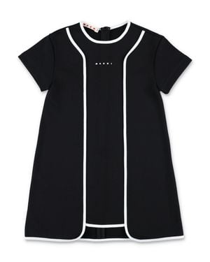 Marni Mini Cotton A-Line Dress For Girls - Black