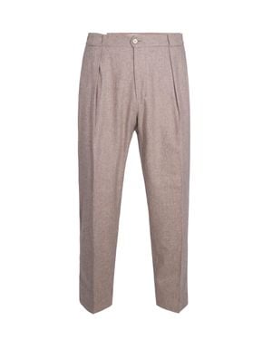 BRIGLIA Tailored Pleated Pants - Gray