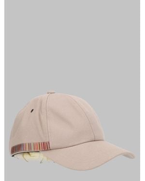 Paul Smith Baseball Cap Signature Stripe Cotton Hat - Pink