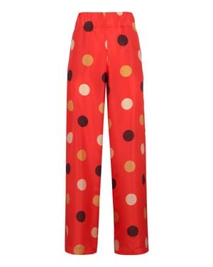 Aspesi Printed Silk Pants - Red