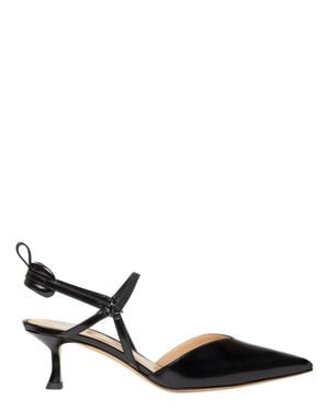 Fendi Mini Tab Strappy Stiletto Heels With Elastic Webbing And Calfskin - Black