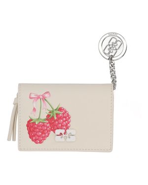 Ganni Multicolor Recycled Leather Polyurethane Polyester Wallet - Pink