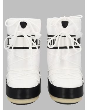 Moon Boot Icon Mini Nylon Boots For Girls - White