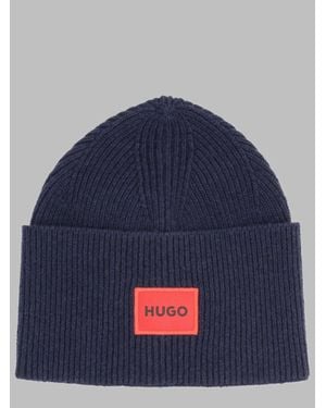 HUGO Logo Beanie Hat - Blue