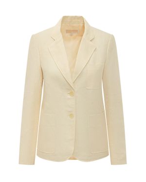 MICHAEL Michael Kors Elegant Blazer With Reverse Pocket Detail - Natural