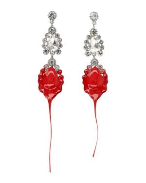 OTTOLINGER Crystal Drop Statement Earrings - Red