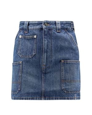 Givenchy Embroidered Waist Mini Pants With Pockets - Blue