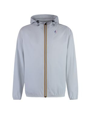 K-Way Hooded Packable Nylon Jacket - Blue
