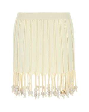 Loewe Paula's Ibiza Ivory Cotton Paula S Ibiza Mini Skirt - Natural