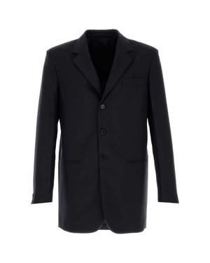 Jil Sander Midnight Wool-Blend Blazer With Mohair Lining - Black