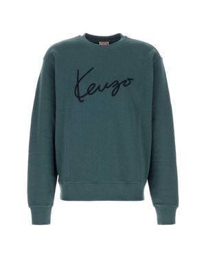 KENZO Logo Cotton Sweatshirt - Green