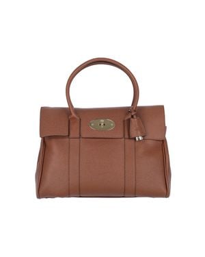 Mulberry Leather Top Handle Satchel - Brown