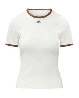 Courreges Signature Wit Tee - White